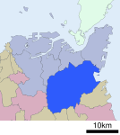 Location of Kokura-minami ward Kita-Kyushu city Fukuoka prefecture Japan